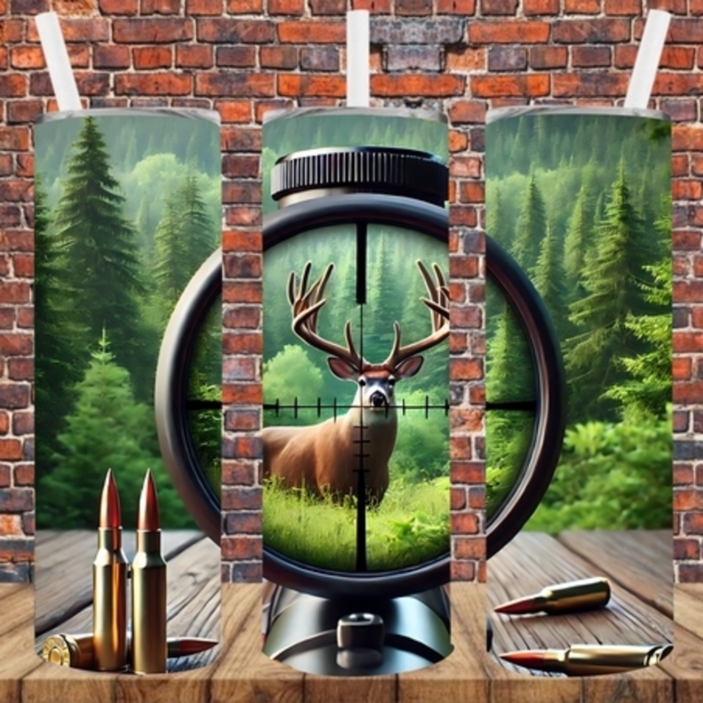 Sublimation Green Deer Scope Insulated Tumbler